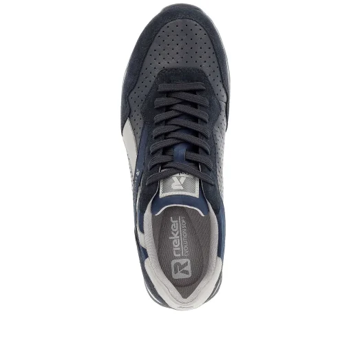 Rieker Herresneaker Lav Morkebla Stovet Gra