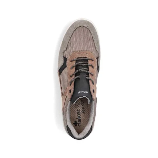 Rieker Herresneaker Lav Platin Gra-Noddebrun