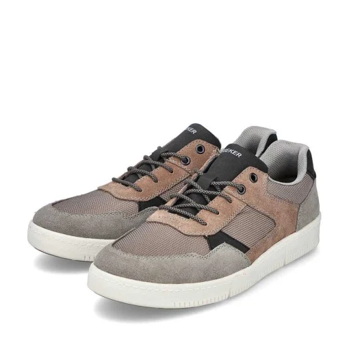 Rieker Herresneaker Lav Platin Gra-Noddebrun