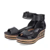 Rieker Kile-Sandaler Til Kvinder Blank Sort