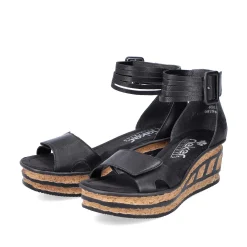 Rieker Kile-Sandaler Til Kvinder Blank Sort