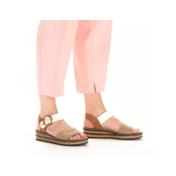 Rieker Kilesandaler Til Kvinder Brun Beige-Sort