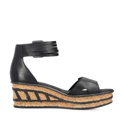 Rieker Kile-Sandaler Til Kvinder Blank Sort