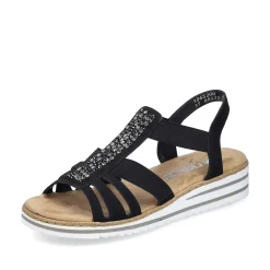 Rieker Kile-Sandaler Til Kvinder Nat Sorte
