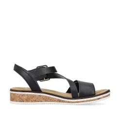 Rieker Kilesandaler Til Kvinder Mat Sorte