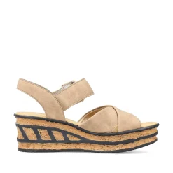 Rieker Kilesandaler Til Kvinder, Sandbeige