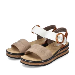 Rieker Kilesandaler Til Kvinder Brun Beige-Sort
