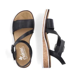 Rieker Kilesandaler Til Kvinder Mat Sorte