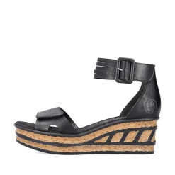 Rieker Kile-Sandaler Til Kvinder Blank Sort