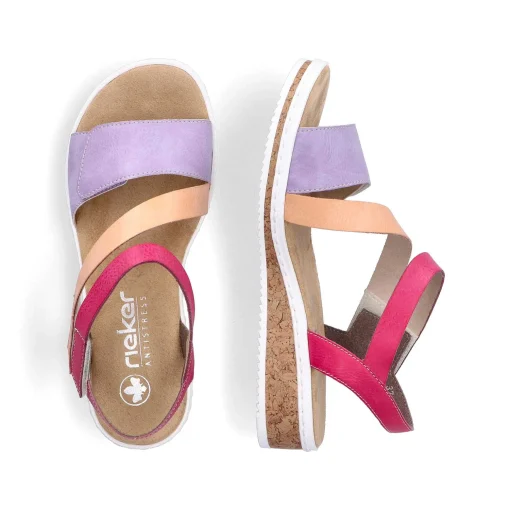 Rieker Kilesandaler Til Kvinder Lilla-Pink-Laks