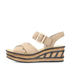 Rieker Kilesandaler Til Kvinder, Sandbeige