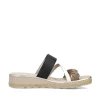 Rieker Kvinders Muldyr Brun Beige-Creme Hvid-Sort