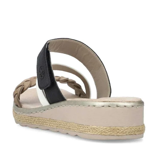 Rieker Kvinders Muldyr Brun Beige-Creme Hvid-Sort