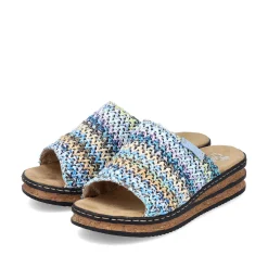 Rieker Kvinders Muldyr Multi-Sky Blue