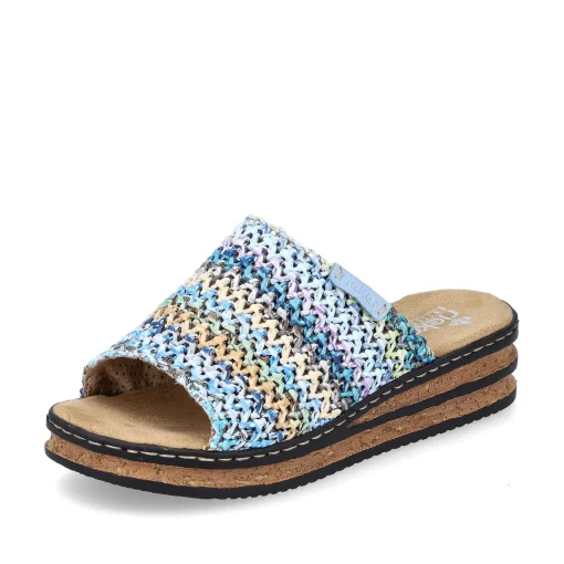 Rieker Kvinders Muldyr Multi-Sky Blue
