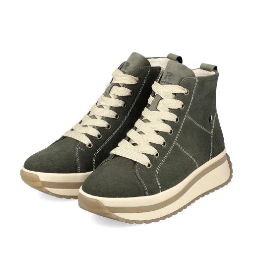 Rieker Kvinders Sneaker Hoj Kaki