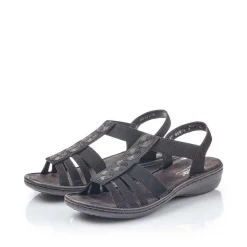 Rieker Sandaler Med Stropper Til Kvinder Kulsort