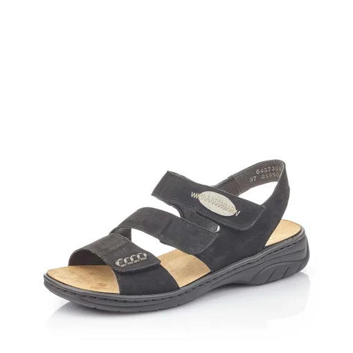 Rieker Sandaler Med Stropper Til Kvinder Kulsort