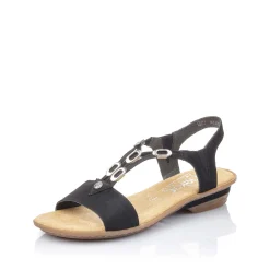 Rieker Sandaler Med Stropper Til Kvinder Kulsort
