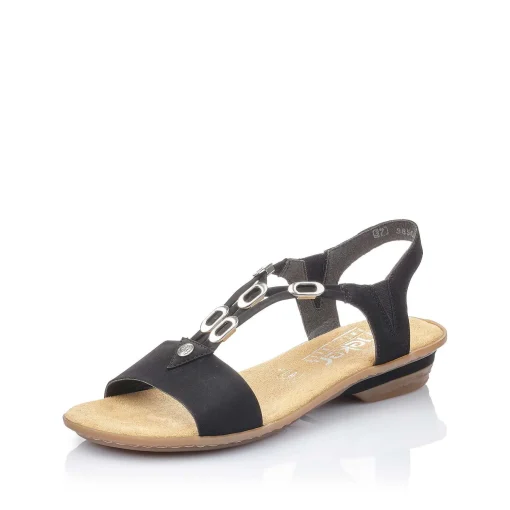 Rieker Sandaler Med Stropper Til Kvinder Kulsort