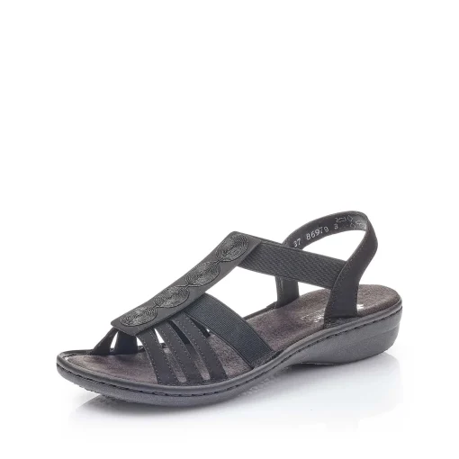 Rieker Sandaler Med Stropper Til Kvinder Kulsort