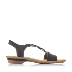 Rieker Sandaler Med Stropper Til Kvinder Kulsort