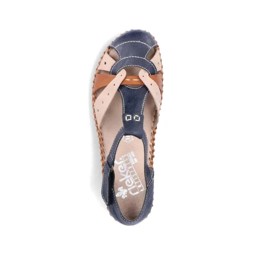 Rieker Sandaler Med Stropper Til Kvinder Marinebla-Beige