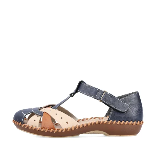 Rieker Sandaler Med Stropper Til Kvinder Marinebla-Beige