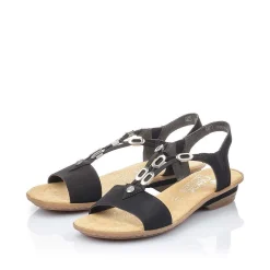 Rieker Sandaler Med Stropper Til Kvinder Kulsort