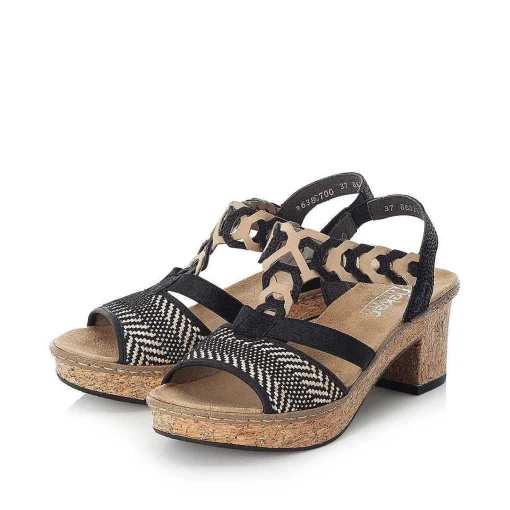 Rieker Sandaler Med Stropper Til Kvinder Kulsort