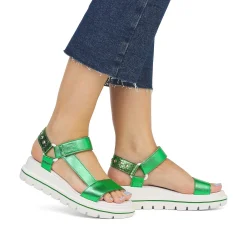 Rieker Sandaler Med Stropper Til Kvinder Smaragdgron Metallic