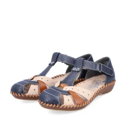 Rieker Sandaler Med Stropper Til Kvinder Marinebla-Beige