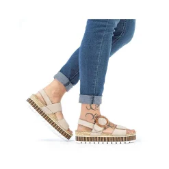 Rieker Sandaler Med Stropper Til Kvinder, Sandbeige