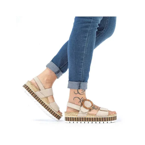 Rieker Sandaler Med Stropper Til Kvinder, Sandbeige