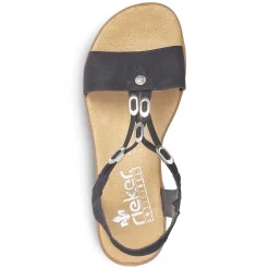Rieker Sandaler Med Stropper Til Kvinder Kulsort