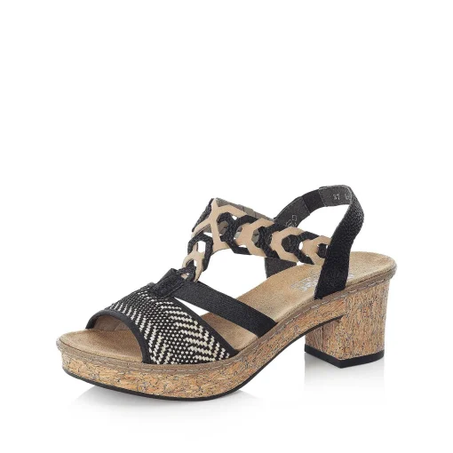Rieker Sandaler Med Stropper Til Kvinder Kulsort