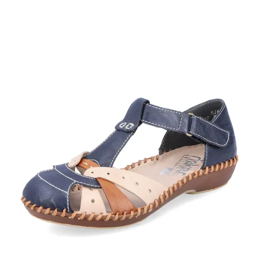 Rieker Sandaler Med Stropper Til Kvinder Marinebla-Beige