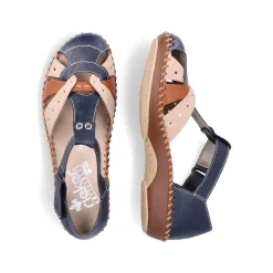 Rieker Sandaler Med Stropper Til Kvinder Marinebla-Beige